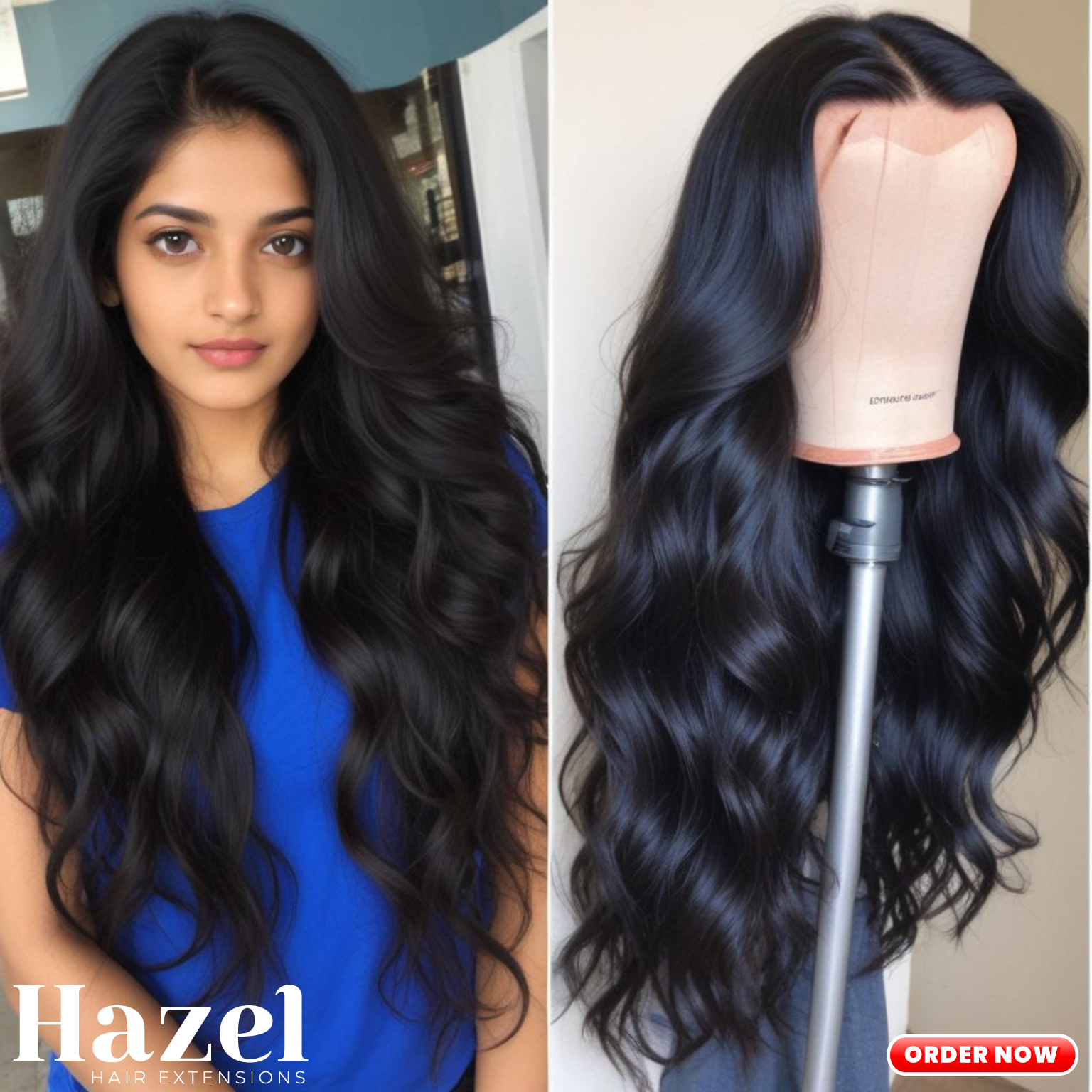 Black Wavy Full Wig FWW65B2#