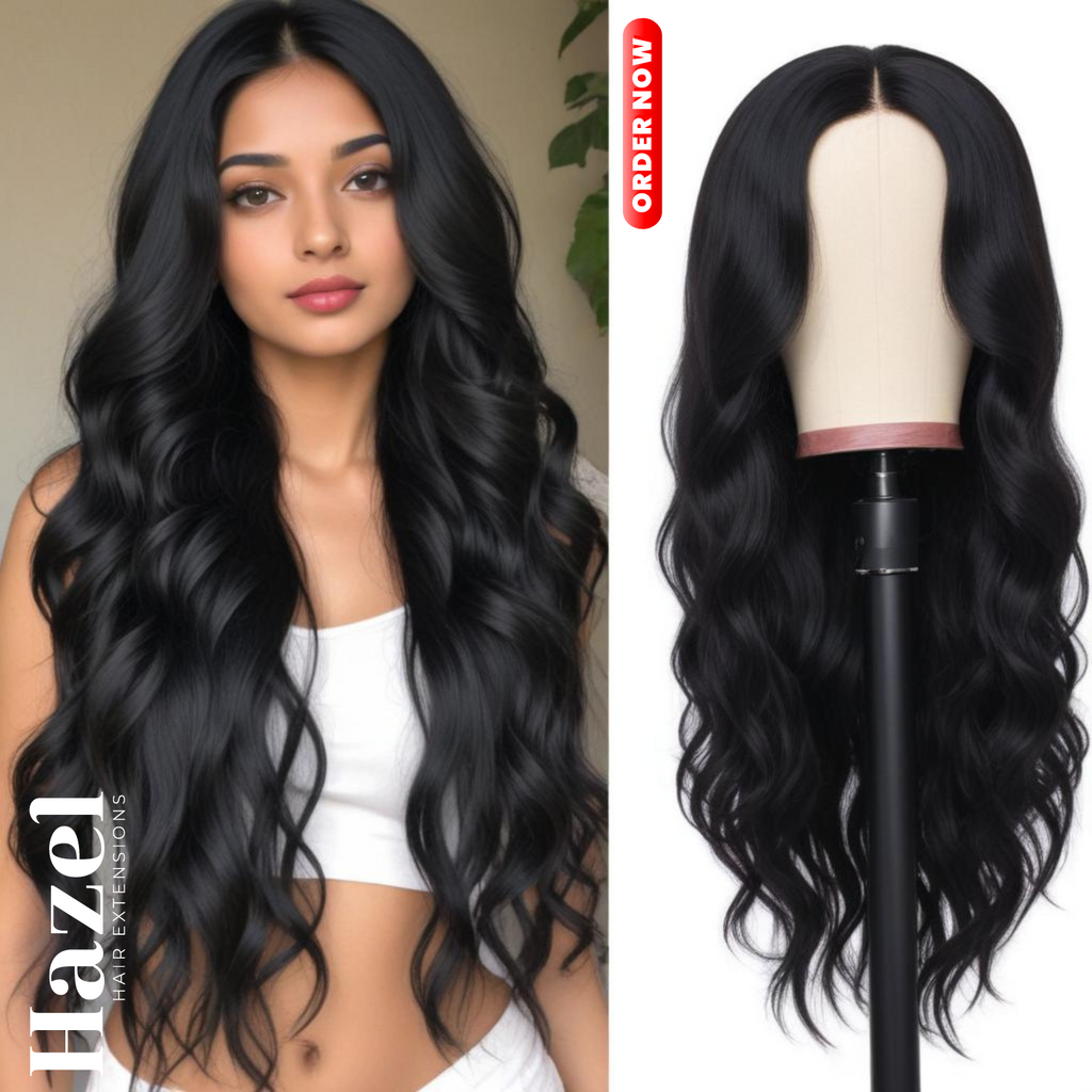 Black Wavy Full Wig FWW65B2#